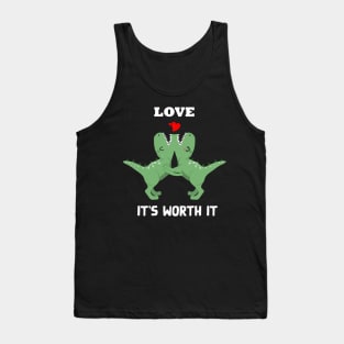 Funny dinausor T rex hug me valentine day Tank Top